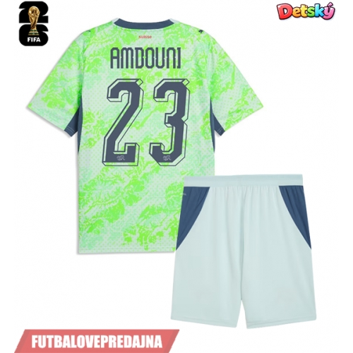 Lacne Dětský Futbalové dres Švajčiarsko Zeki Amdouni #23 MS 2026 Krátky Rukáv - Preč (+ trenírky)